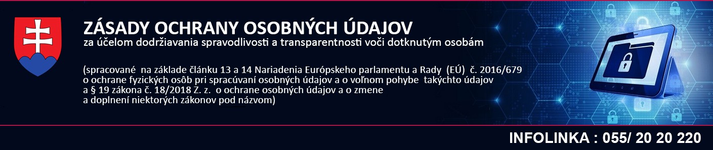 Zásady ochrany osobných údajov – spracované na základe článkov 13 a 14 Nariadenia EÚ 2016/679